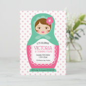 Russische Pop Verjaardagsfeest Uitnodiging (Staand voorkant)