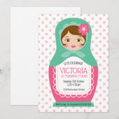 Russische Pop Verjaardagsfeest Uitnodiging (Voorkant / Achterkant)