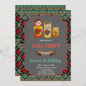 Russische pop verjaardagsuitnodiging kaart (Voorkant / Achterkant)