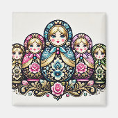 Russische pop vierkante magneet (Voorkant)