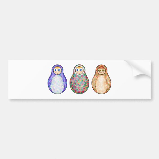 Russische poppen bumpersticker (Voorkant)