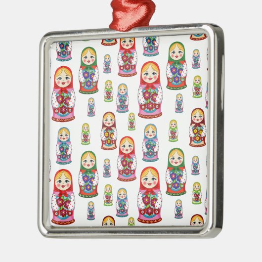 russische poppen metalen ornament (Links)