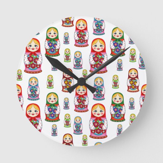 russische poppen ronde klok (Voorkant)