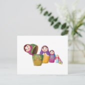 Russische poppetjes in elkaar briefkaart (Staand voorkant)