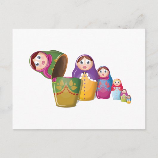Russische poppetjes in elkaar briefkaart (Voorkant)