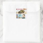 Russische postzegels vierkante sticker (Tas)