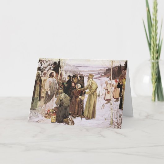 Russische priesters en paaskinderen vergoeden Jezu Kaart (Voorkant)