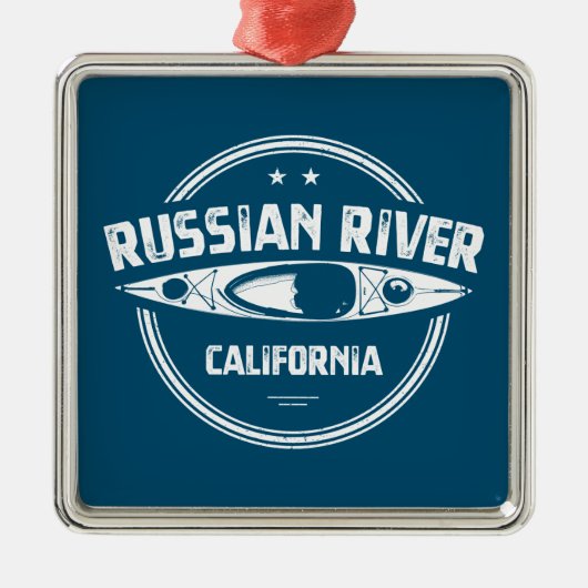 Russische rivier California Kayaking Metalen Ornament (Voorkant)