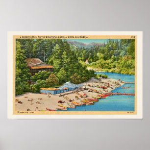 Russische rivierstrand vintage ansichtkaart print