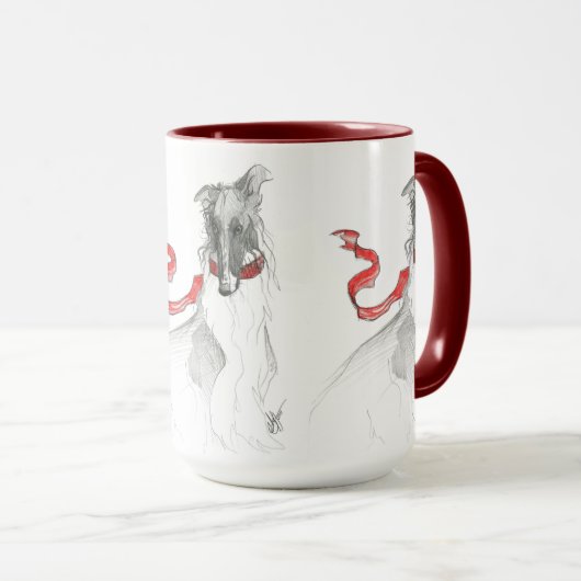 Russische Rode Borzoi-Mok Mok (Voorkant rechts)