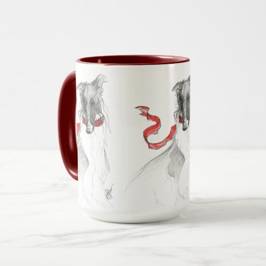 Russische Rode Borzoi-Mok Mok (Voorkant links)