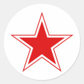 Russische Rode Ster Ronde Sticker (Voorkant)