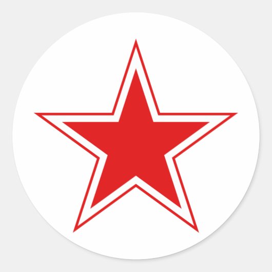 Russische Rode Ster Ronde Sticker (Voorkant)