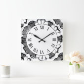 Russische Roos Motif-wandklok Vierkante Klok (Huis)