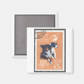 Russische ruimtehonden 1966 kosmos 110 magneet (Voorkant / Achterkant)