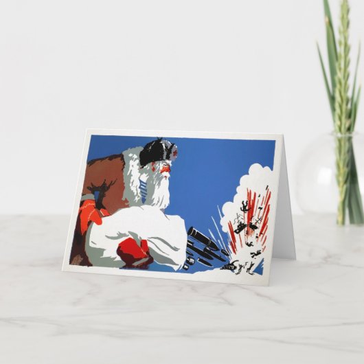 Russische Santa Holiday Card Feestdagen Kaart (Voorkant)