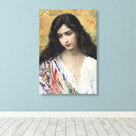 Russische schoonheid (door Konstantin Makovsky) Canvas Afdruk (Insitu (Houten vloer))