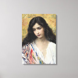 Russische schoonheid (door Konstantin Makovsky) Canvas Afdruk