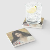 Russische schoonheid (door Konstantin Makovsky) Stenen Onderzetter (Zijkant)