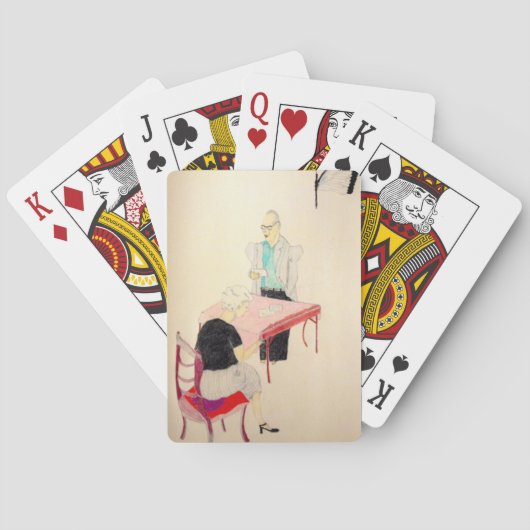 Russische schrijver en zijn vrouw die kaarten spel (Achterkant)