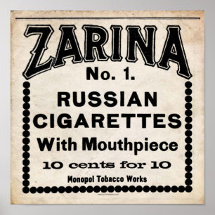 Russische sigarettensignor Zarina Poster