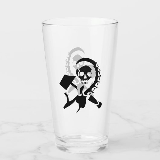 Russische sikkel en hamerboze invasie glas (Achterkant)