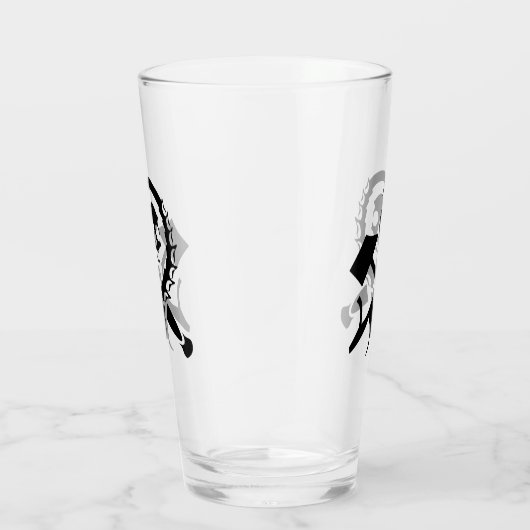 Russische sikkel en hamerboze invasie glas (Rechts)