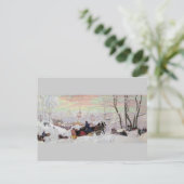Russische Sleigh Ride Briefkaart (Staand voorkant)