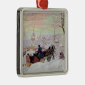 Russische Sleigh Ride Metalen Ornament (Rechts)