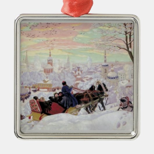 Russische Sleigh Ride Metalen Ornament (Voorkant)