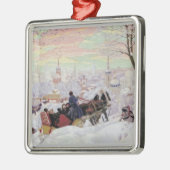 Russische Sleigh Ride Metalen Ornament (Links)