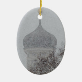 Russische sneeuwstorm keramisch ornament