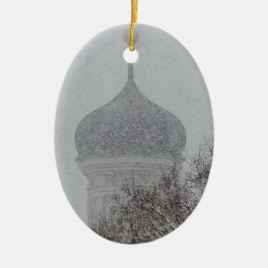 Russische sneeuwstorm keramisch ornament (Voorkant)