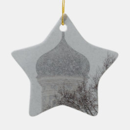 Russische sneeuwstorm keramisch ornament