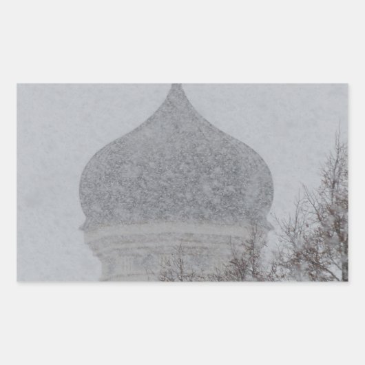 Russische sneeuwstorm rechthoekige sticker (Voorkant)