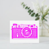 Russische Sovjet-camera - Magenta Briefkaart (Staand voorkant)