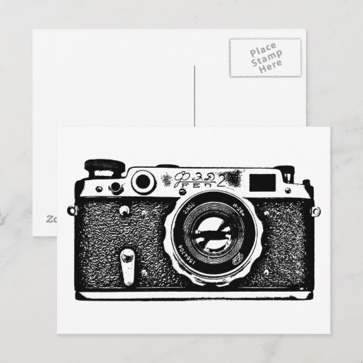 Russische Sovjet-camera - zwart Briefkaart (Voorkant / Achterkant)