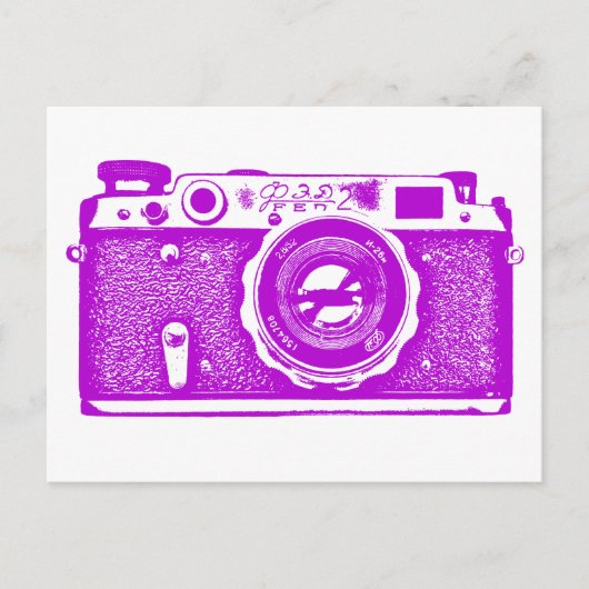 Russische Sovjetcamera - Paars Briefkaart (Voorkant)