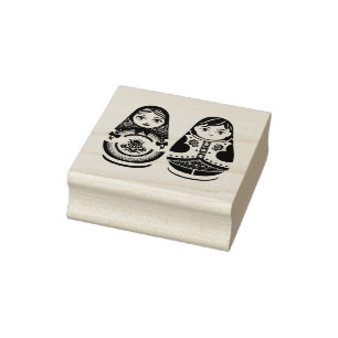 Russische stacks voor dolle wood rubberstempel