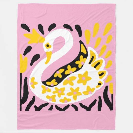Russische stijl sprookje koninklijke gekroonde zwa fleece deken (Voorkant)