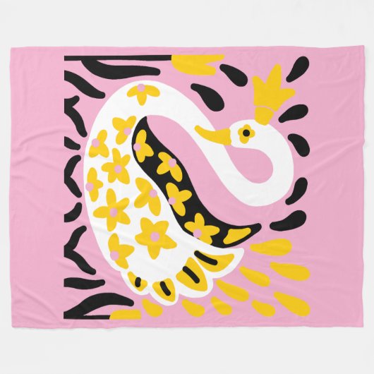 Russische stijl sprookje koninklijke gekroonde zwa fleece deken (Voorkant (Horizontaal))