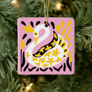 Russische stijl sprookje koninklijke gekroonde zwa keramisch ornament