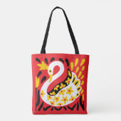 Russische stijl sprookje koninklijke gekroonde zwa tote bag (Achterkant)