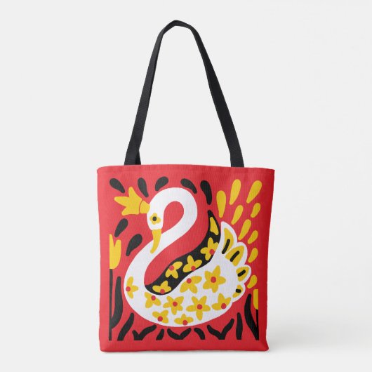 Russische stijl sprookje koninklijke gekroonde zwa tote bag (Achterkant)