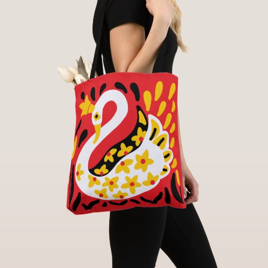 Russische stijl sprookje koninklijke gekroonde zwa tote bag (Dichtbij)