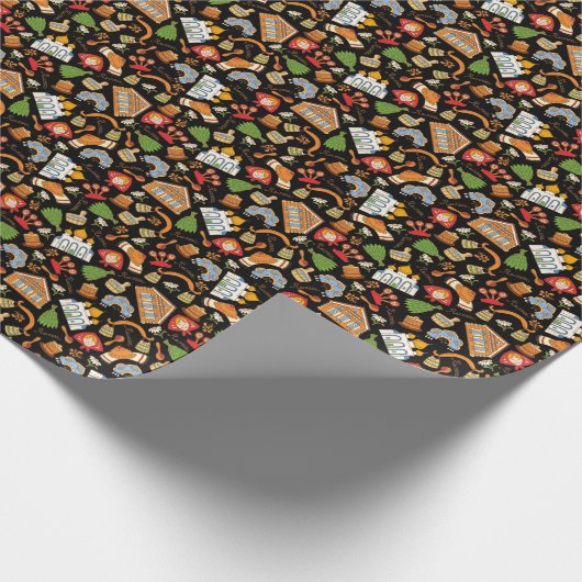 Russische symbolen: gekleurd  patroon. cadeaupapier (Hoek)