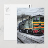 Russische treinlocomotief briefkaart (Voorkant / Achterkant)