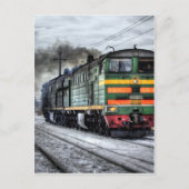Russische treinlocomotief briefkaart (Voorkant)