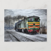 Russische treinlocomotief briefkaart (Voorkant)