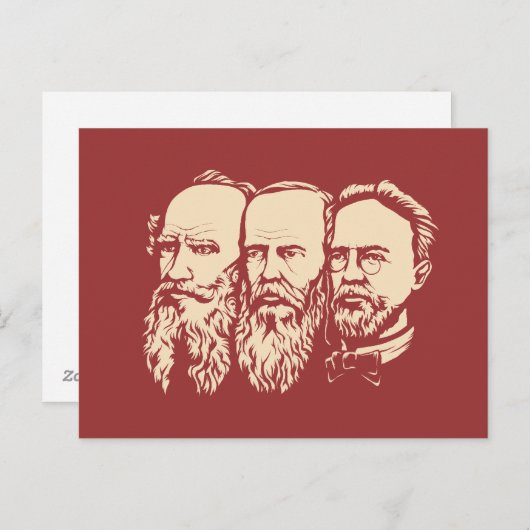 Russische Troïka: Tolstoy, Dostoevsky, Chekhov Briefkaart (Voorkant / Achterkant)